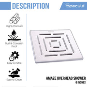 Maze Stainless Steel Overhead Shower (6 x 6 inches) – by Specule